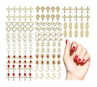 140 Pièces De Bijoux À Ongles Dorés, Cintre De Nail Art 3D, Design Créatif De L'Art Nail, Artisanat Artistique Bricolage.