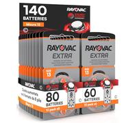 140 piles Rayovac pour appareils auditifs Taille 13 Technologie Sound Fusion Udivita - 10 Blister de 6 et 10 Blister de 8 piles