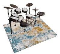 140 x 100 cm Tapis Batterie Insonorisé Tapis de Tambour Tapis pour Batterie Acoustique Moquette Antidérapante Grosse Caisse Claire Batterie électronique Kits Instruments de Musique Tapis de Sol