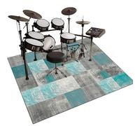 140 x 120 cm Tapis Batterie Insonorisé Tapis de Tambour Tapis pour Batterie Acoustique Moquette Antidérapante Grosse Caisse Claire Batterie électronique Kits Instruments de Musique Tapis de Sol