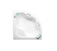 140 x 140 cm Samanta Plus baignoire d'angle en acrylique, sans pieds, blanc (SM1400PLUS)