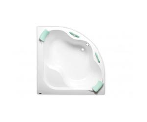 140 x 140 cm Samanta Plus baignoire d'angle en acrylique, sans pieds, blanc (SM1400PLUS)