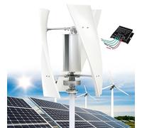 14000W Kit de générateur d'éoliennes Verticales de Jardin, 12V/24V/48V/110V/220V Petite éolienne Verticale AC triphasée avec contrôleur MPPT,pour équipement Industriel D'énergie ,White-12V