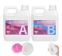 1400ml 15A Kit de Fabrication de moules en Silicone, Caoutchouc de Silicone Liquide pour Le Moulage, Non Toxique, Facile à Utiliser, Caoutchouc de Silicon de Moulage catalysé au Platine，1:1 par Poids