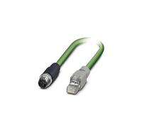 1403496 M12 / RJ45 Câble réseau, câble patch CAT 5, CAT 5e SF/UTP 3.00 m vert ignifuge
