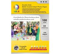 140Gsm/M² A4X100 Feuilles De Papier Photo Papier Photo Mat Recto Verso Immédiatement Sec Imperméable Blanc Brillant Pour Imprimantes À Jet D'Encre