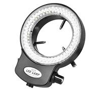 140PCS LED Ring Light Lamp for Stereo Microscope, Microscope Camera 144 LED Beads Light Source Brightness Adjustable Ring Lamp, LED Microscope Ring Light with Adapter(Noir)