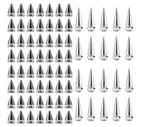 140pcs Rivet Cône Punk Rivets Style Punk Cône DIY Rivets Pointes Rivet Punk Clous Conique Rivets Rivets à Vis Forme de Cône pour Sacs Vêtements Cuir Craft Réparation de Décoration(Argent)