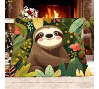 140x180 cm Toutes Les Saisons Plaid Polaire Imprimé Paresseux Chaude Légère et Couverture Douillette Canapé/Lit Vert Couverture Polaire Ultra Douce Cadeau pour garçons Filles