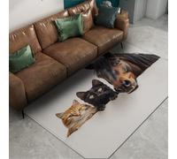 140x200cm Portraits d’Animaux Tapis pour la Vie dans la Chambre à Coucher Impressions Chats et de Chevaux Lavable Antidérapant Doux à Poils Ras Grand Tapis d’intérieur pour Les Femmes Adolescentes