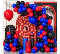 141 Pieces Balloon Arch Kit Black Red Blue Garland Balloons Party Royal Blue Black Red For Birthday Baby Shower Birthday Wedding Carnival Supplies Party Decoration