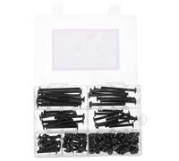 141 Pièces Kit de Vis M4 Tête Fraisée pour Meubles et Lits, Noir | Quincaillerie de Remplacement, Alliage D’aluminium et Pp, Usage Montage Berceau, Rangement Pratique