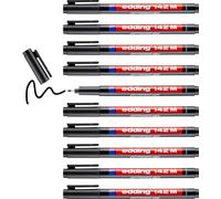 142 M Feutre Permanent-Noir-10 Stylos-Pointe Ronde 1 Mm-Stylo Pour Écrire Sur Du Verre,Du Plastique,Des Films Et Surfaces Lisses-À Séchage Rapide,Résistant Aux Taches Et Étanche