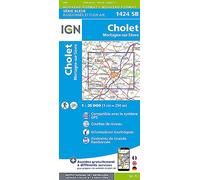 Carte de randonnée IGN Série Bleue n° 1424 - Cholet, Mortagne-sur-Sèvre