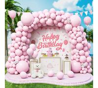 143 X Pastel Pink Latex Balloons - Different Sizes - Light Pink Balloon Garland Kit For Girls, Children, Birthday Party, Christening, Baby Shower, Wedding, Baby Shower Decor