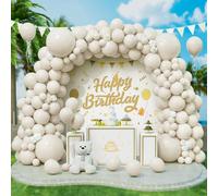 143 X White Balloons Cream Latex Balloon Different Sizes Sand-White Balloon Garland Kit For Women Girls Birthday Party Christening Wedding Baby Shower Decor