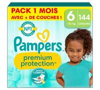 Pampers Couches Premium Protection taille 6 extra large 13 kg+ pack mensuel 1x144 pièces