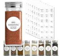144 étiquettes Autocollantes Rondes pour épices, étiquettes de Conservation, étiquettes Autocollantes pour épices, diamètre 38 mm, Blanches avec Texte Noir