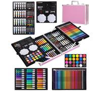 144 Malette Dessin, Kit Dessin Adultes,Sets de Dessin,Mallette de Coloriage | Crayons de Couleur, Aquarelle, Pastels,Rose
