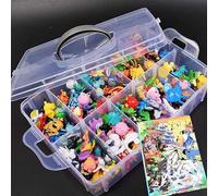 144 pièces+Boîte de Rangement Mini Figurines Pokemoon Ensemble de Jouets 2-3 cm
