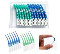 144 Pièces Brosse Interdentaire,Silicone Brossette Dentaire,Forme Incurvée | Brossettes Interdentaire,Avec Boîte De Rangement,Pour Le Nettoyage Des Espaces Interdentaires Difficiles D'accès (Bleu,Vert)
