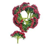 144 pièces de fleurs artificielles mini rouge avec étamines et pistils doux et tiges souples, baies de 20 mm pour créations DIY, décorations de mariage, épingles à cheveux nuptiales, décorations de
