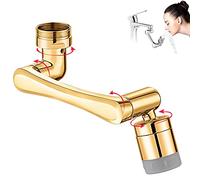 1440 Degrés Aérateur Pivotant De Robinet Cuisine, Mousseur Universel Aérateurs Filtre Économiseur d'eau,Rallonge De Robinet Buse Mélangeuse 2 Jets pour Robinet De Cuisine Salle De Bain,d'or