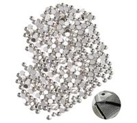 1440 Pièces 3.7-4.0mm Strass Kit, Silver Round Cristal, Rhinestone Non Autocollant, éBlouissant Gemstone pour DIY Artisanat, Bijoux, Art des Ongles, Décoration de Vêtements