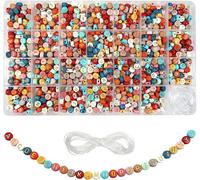 1440pcs Colorful Acrylic Letter Beads With Golden Round Letters 7 X 4 Mm With 15 Mm Elastic Crystal Line For Diy Bracelets Necklaces Jewellery Making