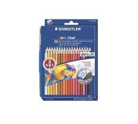 Staedtler Crayons de couleur aquarellables 14410ND36 Pack de 36 couleurs assorties + pinceau