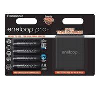 [144151] Eneloop Lot de 4 Piles Rechargeables + Support de Piles Mignon AA 25...