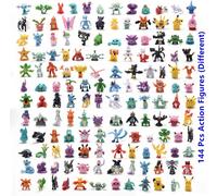 144pcs Différents styles 2,5-3 cm Petits Pokemones Anime pkm Action Figure Jouet Modèle Figure Jouet Cartoon Figure Cadeaux d'anniversaire pour enfants