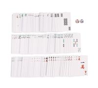 144pcs/Set Mah Jong Paper Mahjong Chinois De Cartes À Avec 2pcs Dés Portable Voyage Divertissement Cartes À Kit Nouveau