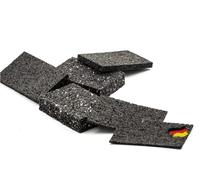 144x tampons d’isolation de terrasse sur plots [6mm] 60x90mm en granulés de caoutchouc de différentes épaisseurs - utilisables comme sous-couche de piscine, tapis anti bruit