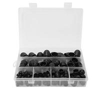 145 pièces capuchon d'écrou hexagonal, fixations de matériel de capuchon d'écrou hexagonal M4 M5 M6 M8 M10 M12 kit de cache-boulons kit d'assortiment d'écrous et (145 pièces/boîte capuchon noir)