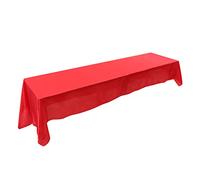 145 x 320cm Nappe Rectangulaire, Couverture de Table Imperméable Infroissable et Résistante aux Taches Nappe de Table en Polyester Lavable et Décorative pour Fêtes et Mariages(Rouge)