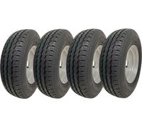 145R10 Roue de remorque, pneu 10" 500kgs 84/82N 4 stud 4 Inch PCD E-Mark (Lot de 4)