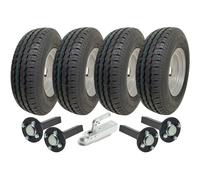 145R10 Twin Axle Trailer Kit High Speed Road Legal Wheels Hub & Stub Axles Hitch