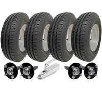145R10 Twin Axle Trailer Kit High Speed Road Legal Wheels Hub & Stubles Axles Hitch