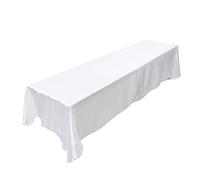 145x320cm Nappe Rectangulaire Couverture De Table Résistant Aux Taches Banquet Décor De Fête De Mariage (Blanche)