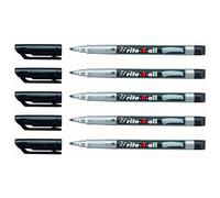 [146/46-5] STABILO Lot de 5 Marqueurs Permanent Write-4-all Pointe Moyenne Noir
