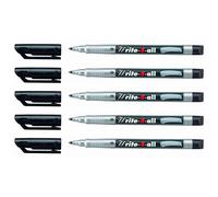 [146/46-5] STABILO Lot de 5 Marqueurs Permanent Write-4-all Pointe Moyenne Noir
