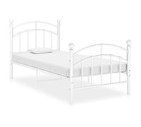 1469®FRA Lit Adulte BEST Sommier inclus Cadre de lit TOP - Blanc Métal 100x200 cm FR MAISON 208 x 106 x 99,5 cm