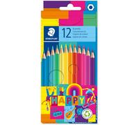 146c-Etui Carton 12 Crayons De Couleur Assortis-Edition Happy-146 C12 Ha