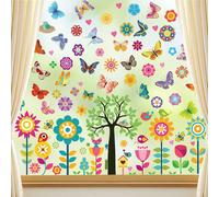 148 Autocollants De Fenêtre Autocollants De Fenêtre Anti-Oiseaux, Réutilisables Statiques Décoratifs Papillons Et Fleurs