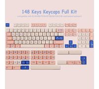148 Keys PBT MOA Profile Dye-Sub Cute Pink for Cherry MX Switch ISO/ANSI UK Layout 104/87/74/60 Mechanical Gaming Keyboard