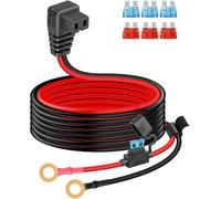 14AWG 12V O-Ring Terminal Refrigerator Cable 15A/10A Fuse for Portable Fridge/Camping Coolers ((1.5m/5 Feet)