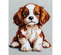 14CT Kit Point De Croix Imprimé Fantasy Dog Estampillé Kit De Point De Croix Cavalier King Charles Spaniel Animal Bricolage Broderie Pour Adultes Beginner Needlework Kit Avec Motifs Needle 50x70cm