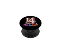 14e Anniversaire Dragon Barbu 14 Ans fête Reptile PopSockets PopGrip Adhésif