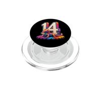 14e Anniversaire Dragon Barbu 14 Ans fête Reptile PopSockets PopGrip pour MagSafe